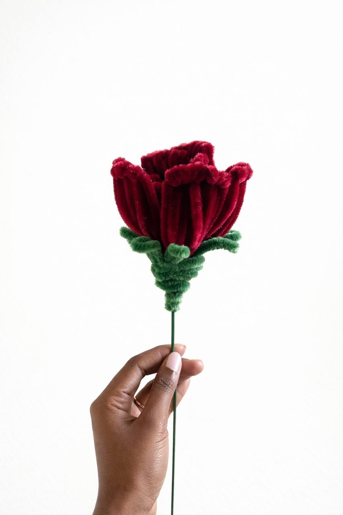 Handcrafted Pipe Cleaner Red Rose